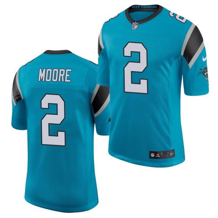 Men Carolina Panthers 2 D.J. Moore Nike Blue Limited NFL Jersey